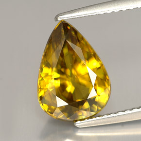 Sphène jaune naturelle en forme de poire, 3,46 ct, VVS