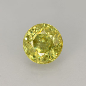 Sphène Vert Doré naturelle Coupe roude, 1.45 ct, VS