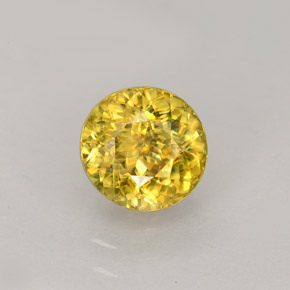 Sphène Jaune doré naturelle Coupe roude, 1.17 ct, VS