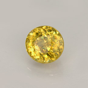Sphène Jaune doré naturelle Coupe roude, 1.17 ct, VS