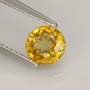 Sphène Jaune doré naturelle Coupe roude, 0.96 ct, VS