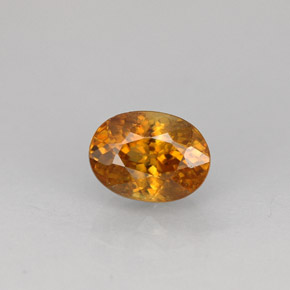 Sphène orange naturelle coupe ovale, 0,99 ct, VS