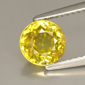 Sphène Jaune doré naturelle Coupe roude, 1.31 ct, VVS-VS