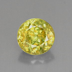 Sphène Vert Doré naturelle Coupe roude, 0.95 ct, VS-SI