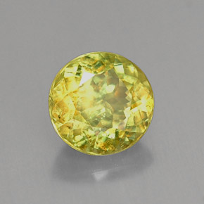 Sphène Vert Doré naturelle Coupe roude, 0.95 ct, VS-SI