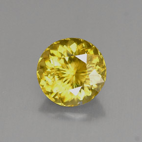 Sphène jaune naturelle coupe roude, 0,98 ct, VS
