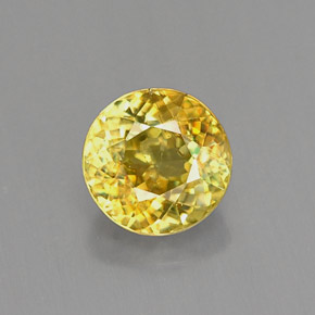 Sphène jaune naturelle coupe roude, 0,98 ct, VS-SI