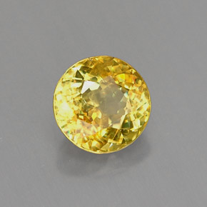 Sphène jaune naturelle coupe roude, 0,98 ct, VS-SI