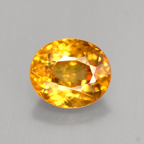Sphène orange doré naturelle coupe ovale, 1,21 ct, VS