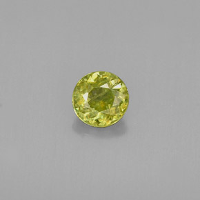Sphène vert naturelle coupe roude, 0,44 ct, VS