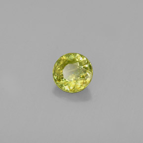 Sphène vert naturelle coupe roude, 0,44 ct, VS