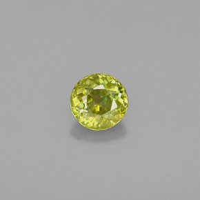 Sphène vert naturelle coupe roude, 0,46 ct, VS