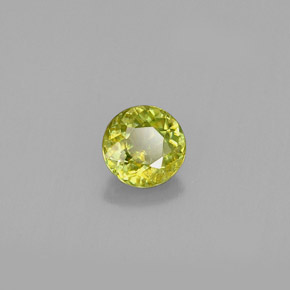 Sphène vert naturelle coupe roude, 0,46 ct, VS