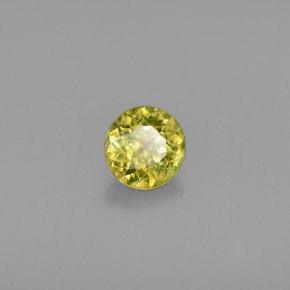 Sphène vert naturelle coupe roude, 0,48 ct, VS