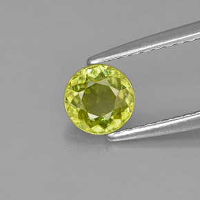 Sphène vert naturelle coupe roude, 0,59 ct, VS