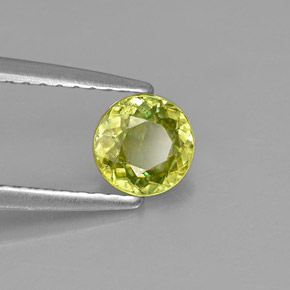Sphène vert naturelle coupe roude, 0,59 ct, VS