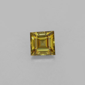 Sphène jaune naturelle carré, 0,68 ct, VS
