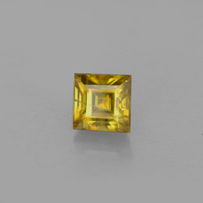 Sphène jaune naturelle carré, 0,83 ct, VS