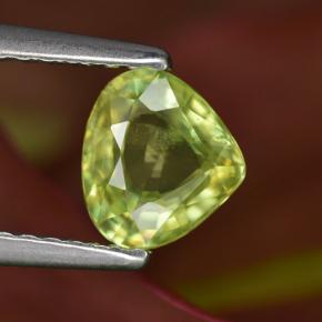 Sphène vert naturelle en forme de poire, 0,83 ct, VS