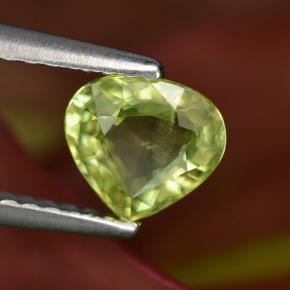 Sphène vert naturelle en forme de poire, 0,83 ct, VS