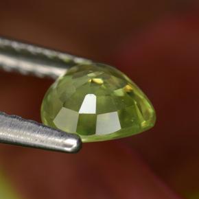 Sphène vert naturelle en forme de poire, 0,83 ct, VS