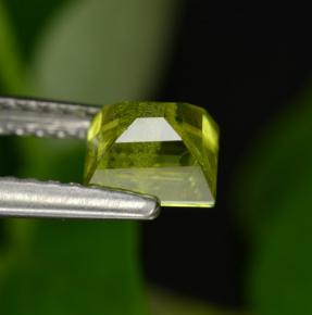 Sphène vert naturelle carré, 0,99 ct, VS-SI