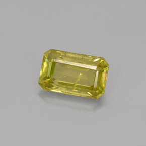 Sphène jaune naturelle taille émeraude, 1,25 ct, VS