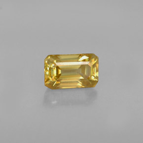 Sphène jaune naturelle taille émeraude, 0,63 ct, VVS-VS