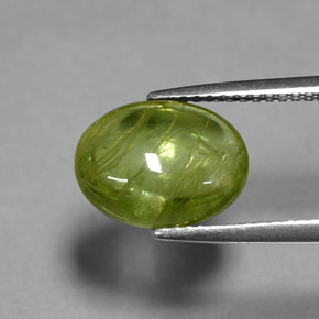 Sphène vert naturelle transparent, 3,57 ct, transparent / translucide