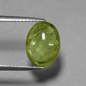 Sphène vert naturelle transparent, 3,57 ct, transparent / translucide