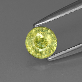 Sphène vert naturelle coupe roude, 0,44 ct, VVS-VS