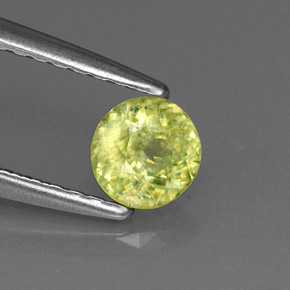 Sphène vert naturelle coupe roude, 0,44 ct, VVS-VS