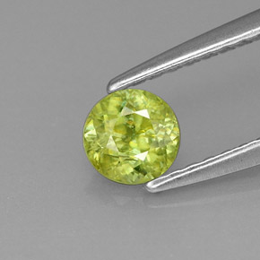 Sphène vert naturelle coupe roude, 0,41 ct, VS