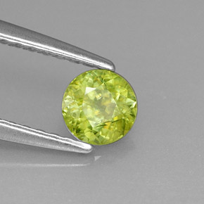 Sphène vert naturelle coupe roude, 0,41 ct, VS