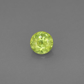 Sphène vert naturelle coupe roude, 0,44 ct, VS