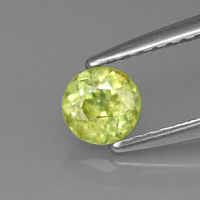 Sphène vert naturelle coupe roude, 0,42 ct, VS