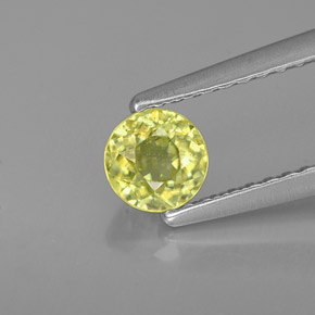 Sphène vert naturelle coupe roude, 0,48 ct, VS