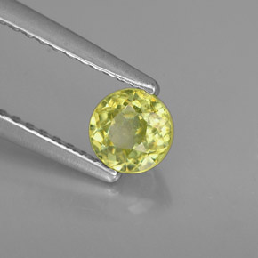 Sphène vert naturelle coupe roude, 0,48 ct, VS