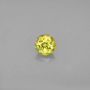 Sphène jaune naturelle coupe roude, 0,45 ct, VVS-VS