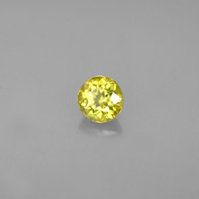 Sphène jaune naturelle coupe roude, 0,45 ct, VVS-VS