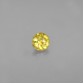 Sphène jaune naturelle coupe roude, 0,34 ct, VS