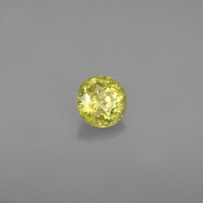 Sphène vert naturelle coupe roude, 0,57 ct, VS-SI