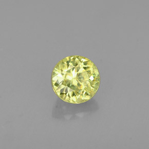 Sphène Vert jaunâtre naturelle Coupe roude, 0.37 ct, VVS-VS