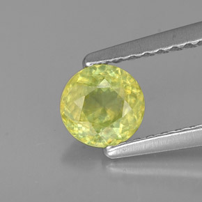 Sphène vert naturelle coupe roude, 0,51 ct, VS