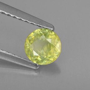 Sphène vert naturelle coupe roude, 0,51 ct, VS