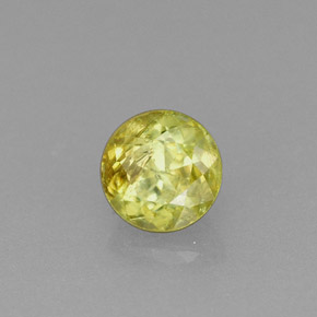 Sphène jaune naturelle coupe roude, 0,47 ct, VS