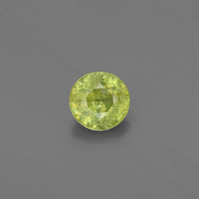 Sphène jaune naturelle coupe roude, 0,39 ct, VS-SI