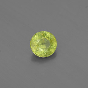 Sphène jaune naturelle coupe roude, 0,39 ct, VS-SI
