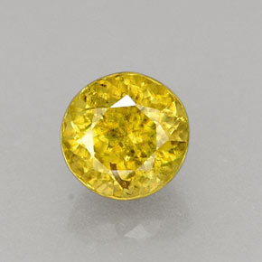 Sphène jaune naturelle coupe roude, 0,42 ct, VS