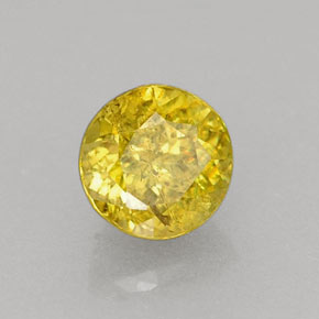 Sphène jaune naturelle coupe roude, 0,42 ct, VS